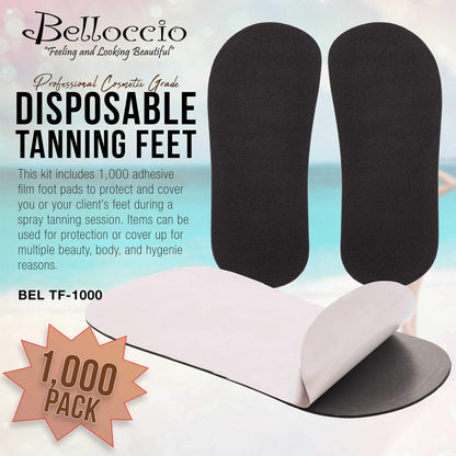 Belloccio 500 Pairs of Disposable Tanning Feet Pads (1000 Feet Total); Sunless Airbrush Spray Tanning Tent Foot Protection; (Color May Vary)