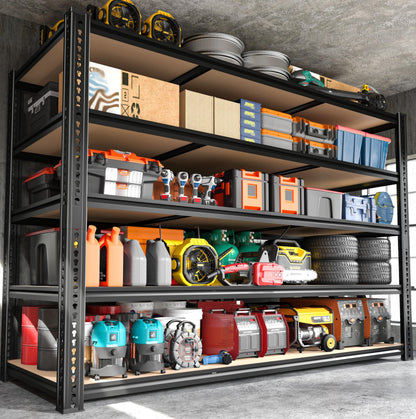 ROOMFAVE 60" W Garage Shelving 72" H Metal Shelving 3500LBS Storage Shelves Heavy Duty 5 Tier Adjustable Shelving Unit for Storage Rack Pantry Shelf Industrial Commercial,60" W x 24" D x 72" H