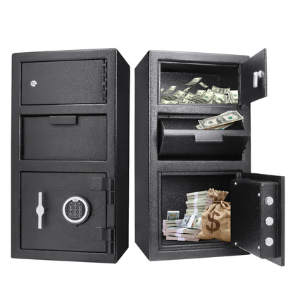 Barska Advanced Digital Keypad Compact Depository Drop Safe with Master Code + 5 Codes & Dual User Mode, Black, 0.72/0.78 Cubic Ft