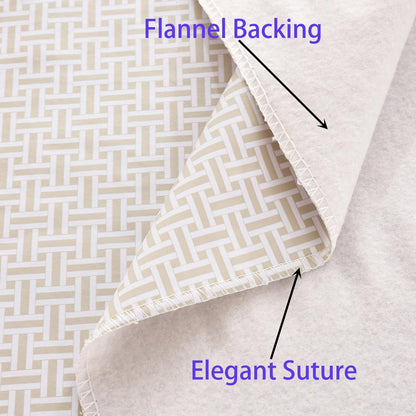Walrus Heavy Duty Vinyl Tablecloth with Flannel Backing Waterproof Oil-Proof Plastic Table Cloth Stain-Resistant Wipeable Rectangle or Square Table Cover for Indoor and Outdoor (Weaving, 52X70 Inch)