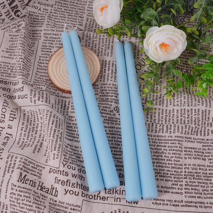 Viyffo Taper Candles, 10 Inch, 20 Pack, Sky Blue – Unscented, Dripless & Smokeless Design, Up to 8 Hour Burn – Long Tall Taper Candlesticks for Wedding, Dinner & Home Decor