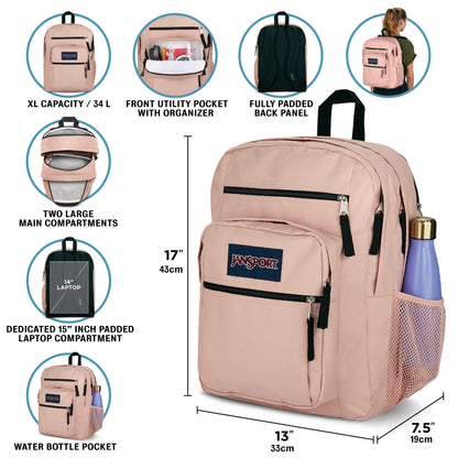 JanSport Laptop Backpack - Computer Bag with 2 Compartments, Ergonomic Shoulder Straps, 15” Laptop Sleeve, Haul Handle - Pastel Lilac