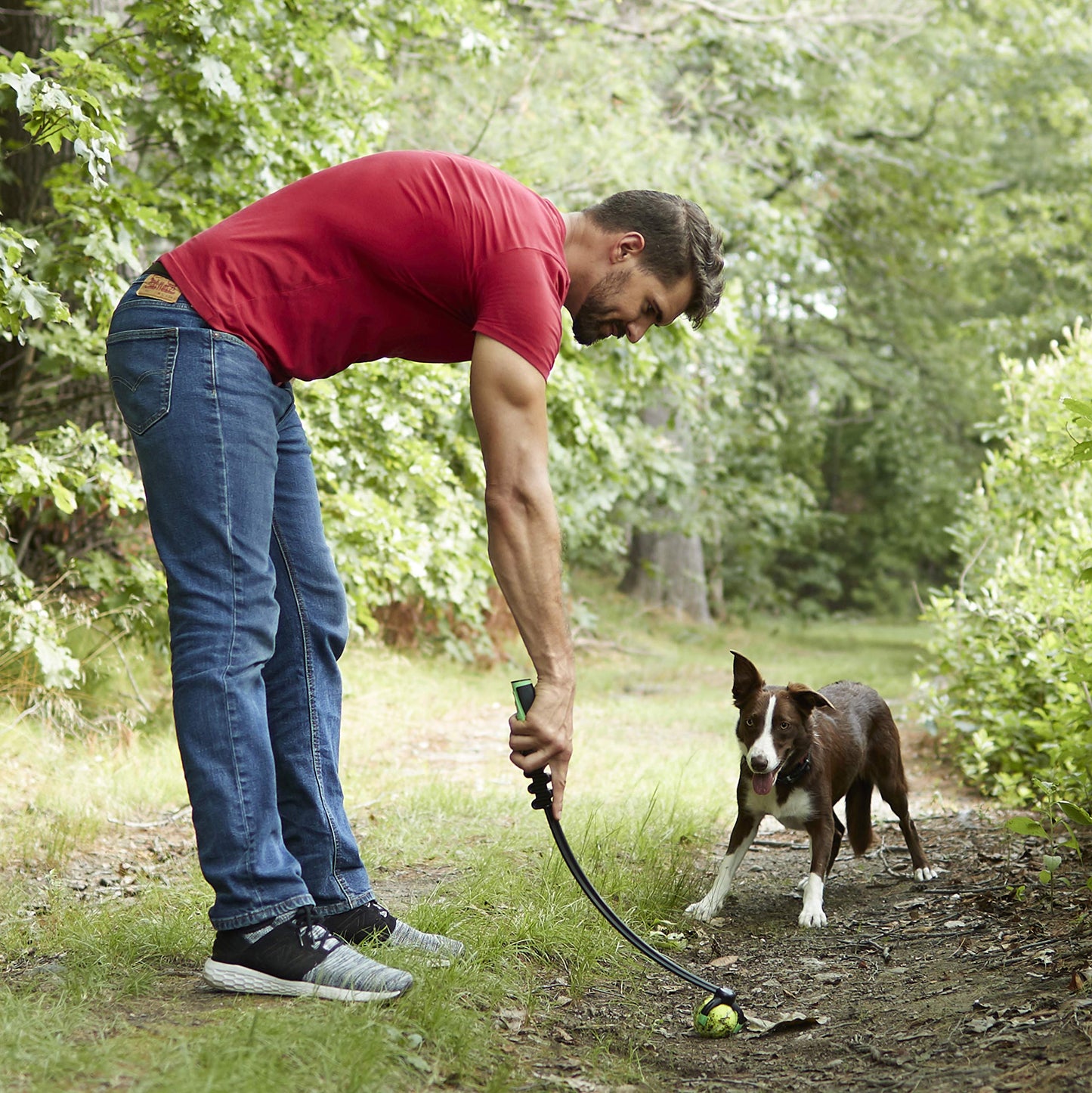 Franklin Pet Supply Co. Tennis Ball Launcher for Dogs - Dog Thrower Fetch - Perfect Toy for Large + Small Breeds