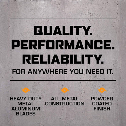 Hurricane Pro High Velocity Oscillating Metal Wall Mount Fan w/ 3 Speeds, Black, 20" - Corded Electric Air Cooling Unit w/ Powerful 4500 CFM Airflow for Home, Garage, Gym, Workshop & Greenhouse