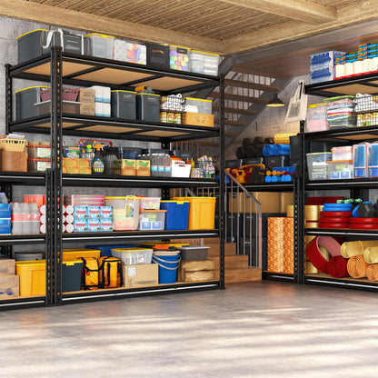 REIBII 48" W Garage Shelving 3080LBS Heavy Duty Storage Shelves 5 Tier Garage Shelves Adjustable Metal Shelving Unit Utility for Basement, Pantry, Warehouse, Commercial, Industrial, 72" H x 24" D