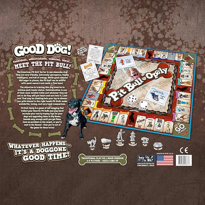 Late for The Sky Pit Bull-Opoly Board Game for Families – Dog Lover Party Game Ages 8+ 2-6 Players Quick or Classic Play Collectible Pit Bull Theme