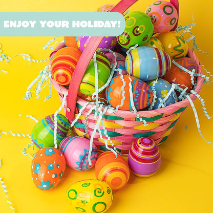 JOYIN 288PCS 2.3" Printed Easter Eggs, Empty Easter Eggs Fillable, Colorful Plastic Eggs Bulks for Easter Hunt, Party Favor, Basket Stuffers Filler, Classroom Prize Supplies