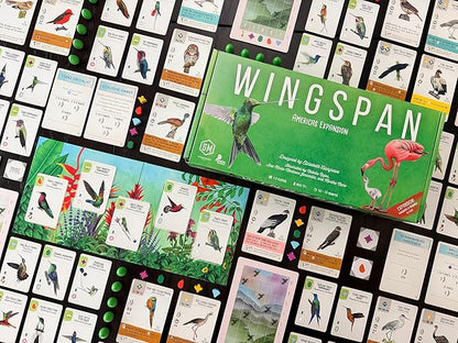 Stonemaier Games: Wingspan Americas Expansion by Elizabeth Hargrave | Add to Wingspan | Includes Small Hummingbird Cards with New Mechanism 111 Unique New Colorful Birds &amp More | 1-5 Players 90