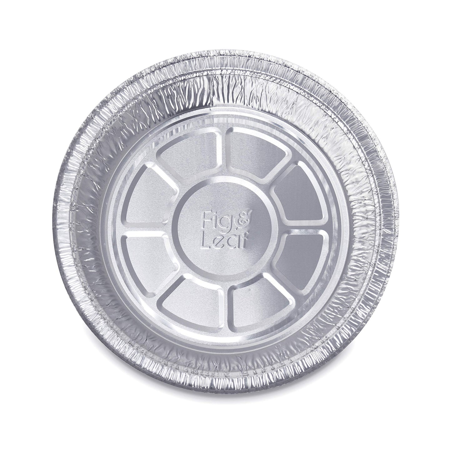 Fig & Leaf (40 Pack) Premium 6-Inch Round Foil Pans with Plastic Dome Lids l Heavy Duty l Disposable Aluminum Tin for Roasting, Baking, or Cooking