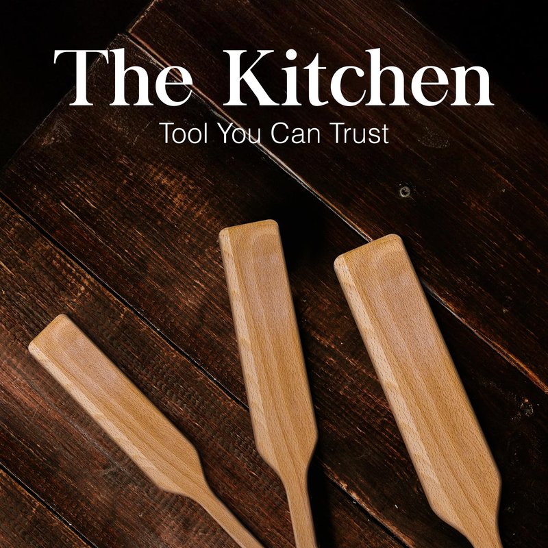 Flat Wooden Spatula for Cooking - 32" Long Wooden Stirring Paddle for Cooking, Mixing, Brewing in Big Stock Pots, Hand-Held Beech Wood Pot Stirrer Wooden Spoon for Kitchen