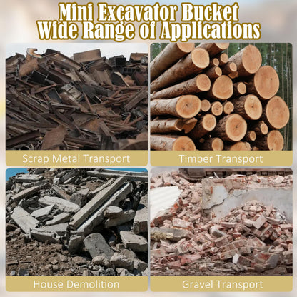 Upgrade Excavator Grapple Attachment for 0.8-1.8 Ton Mini Excavators, Wood Log Grapple with 2 Pins, 3.54in Span & 0.98in Hole, Excavator Grabber for Land Clearing, Logs, Rock, Scrap Handling