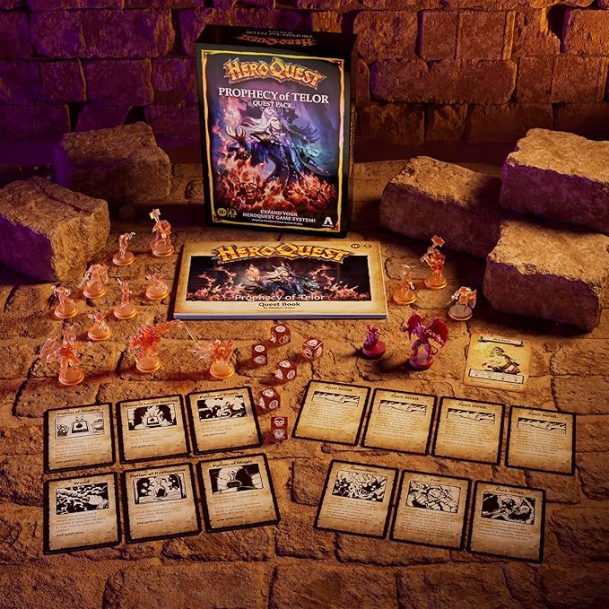 Avalon Hill HeroQuest Prophecy of Telor Quest Pack Requires HeroQuest Game System to Play Dungeon Crawler Games Ages 14+ 2-5 Players Strategy Games