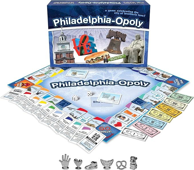 Late for the Sky Philadelphia-Opoly Board Game – Philadelphia Property Trading Game for 2–6 Players Family City Edition with Landmarks and Collectible Tokens