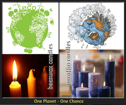 100% Beeswax Spiral Twist Taper Candles (Set of 4) Organic 8" H, 3/4" d