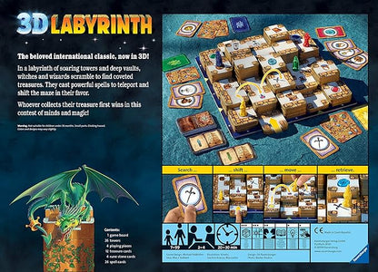 Ravensburger 3D Labyrinth Family Board Game | Easy to Learn Puzzle Game | Engaging Brain Teaser for Kids &amp Adults | Unique Replay Value