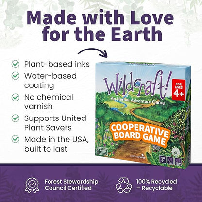 Wildcraft! Board Game – Cooperative Educational Board Game for Kids 4–6 &amp Families – Nature &amp Herb Learning Game – Family Board Games for Kids – Herbal Adventure Cooperative Game