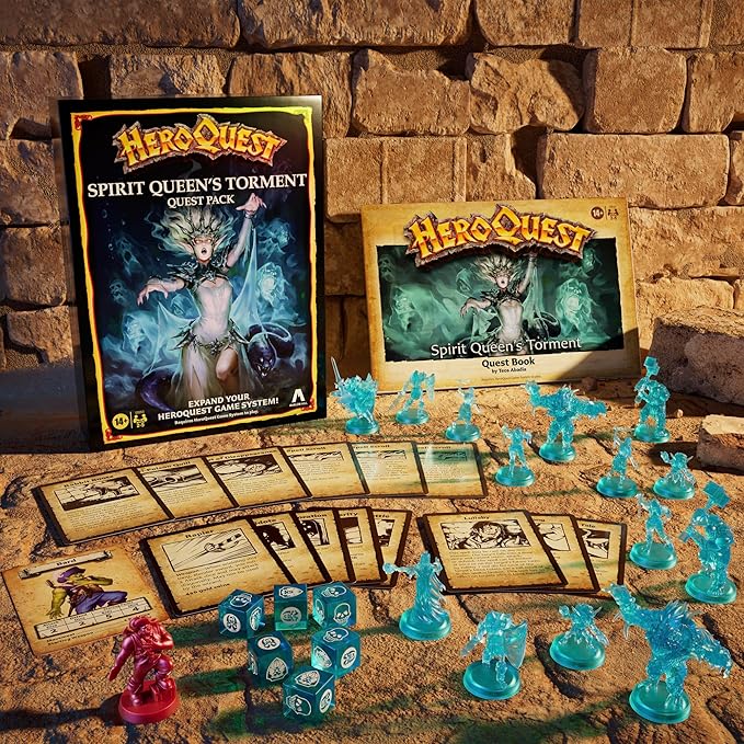 Avalon Hill HeroQuest Spirit Queen's Torment Quest Pack Requires HeroQuest Game System to Play Dungeon Crawler Games Ages 14+ 2-5 Players Strategy Games