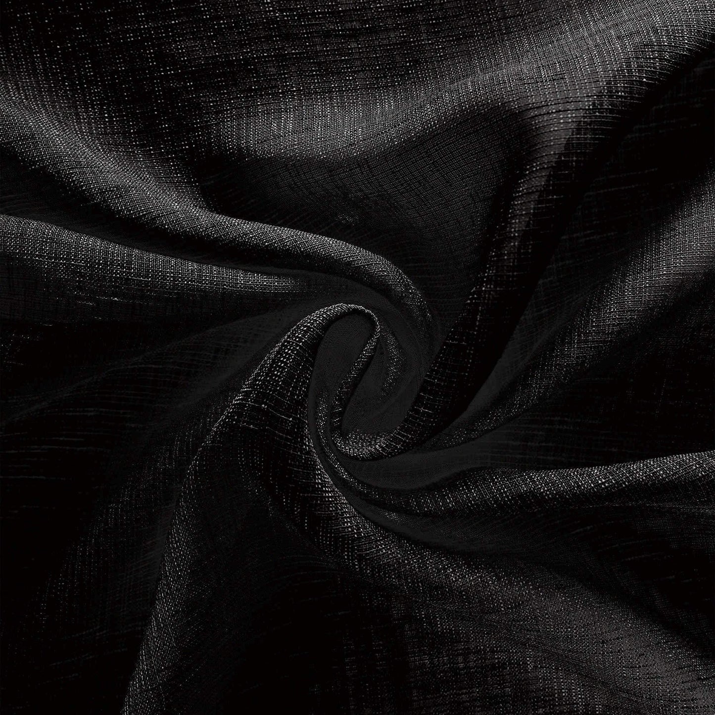 KOUFALL Sheer Black Curtains for Bedroom 2 Panels,Boho Window Curtains for Bathroom Kitchen Living Room 63 Inch Length