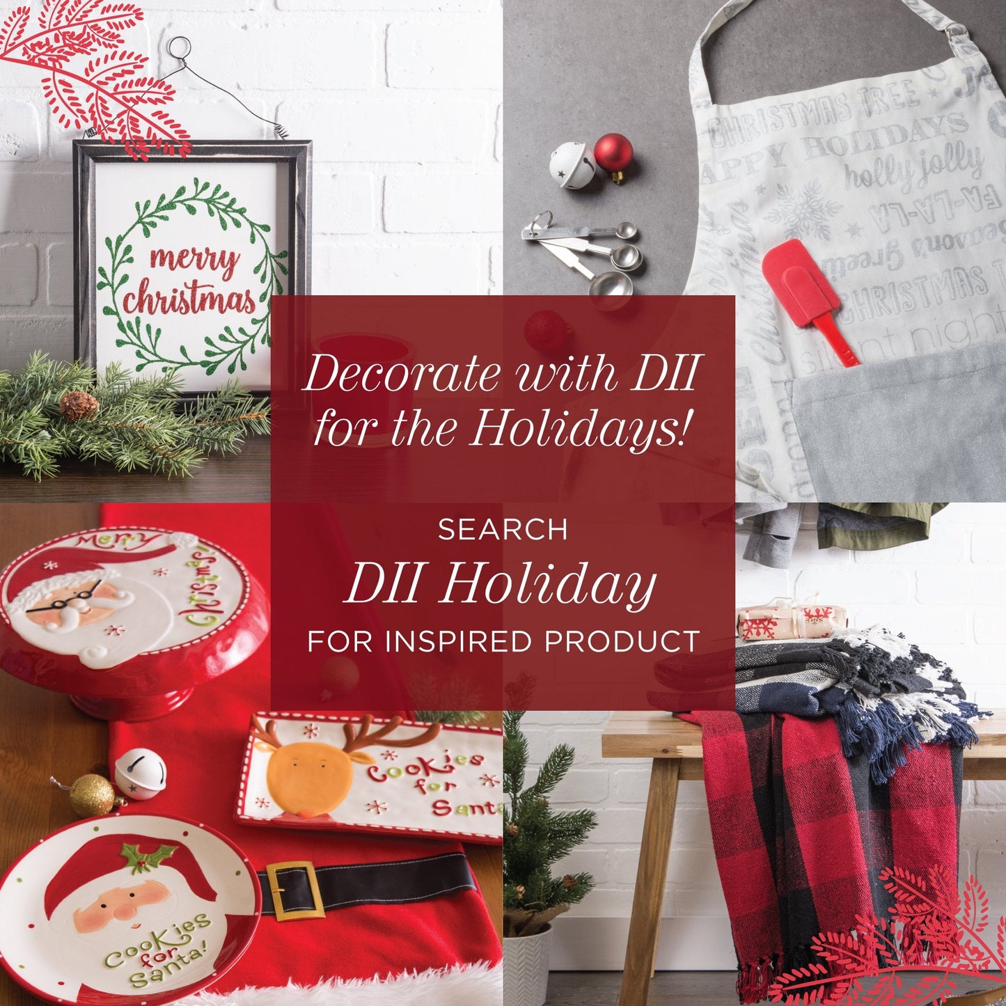 DII Everyday, Easy to Clean Indoor/Outdoor Woven Vinyl Double Border Placemats, 13x18, Tango Red - Set of 6