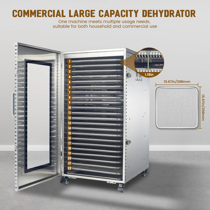 Cercker Commercial Food-Dehydrator Machine 22 Trays,Twin 110V Plugs Industrial-Dehydrator Commercial Meat Dryer 2500W Extra Large Capacity 37.5ft² Beef Jerky Maker, Food-Dryer Machine for Fruit