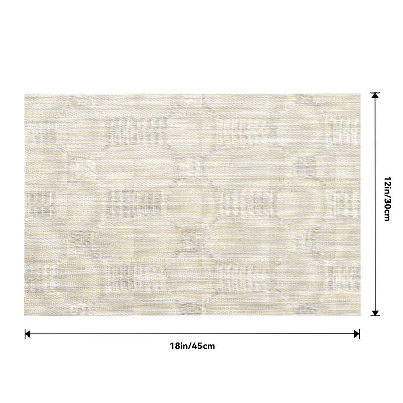 Leetaltree Wheat Placemats Set of 6 - Heat Resistant Non-Slip Place mats for Dining Table, Washable Durable PVC Vinyl Woven Table Mats（Wheat, 6）