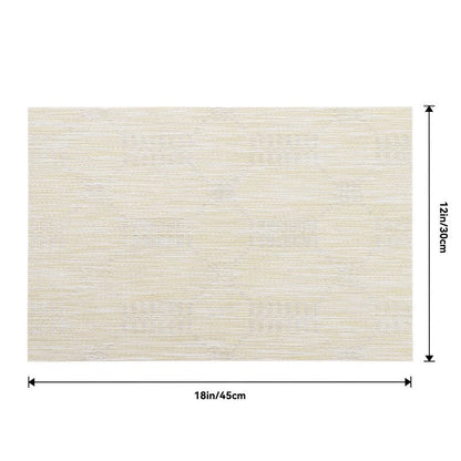Leetaltree Wheat Placemats Set of 6 - Heat Resistant Non-Slip Place mats for Dining Table, Washable Durable PVC Vinyl Woven Table Mats（Wheat, 6）