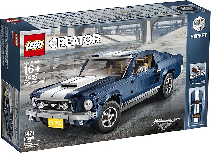LEGO Creator Expert Ford Mustang 10265 Building Set - Exclusive Advanced Collector's Car Model Featuring Detailed Interior V8 Engine Home and Office Display Collectible for Adults and Teens