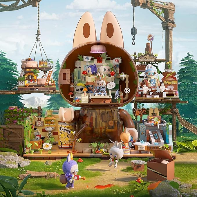 The Monsters Forest Secret Base Series Blocks-Rolling Gems Labubu Building Toy Set Interactive Building Toy for Kids Boys and Girls