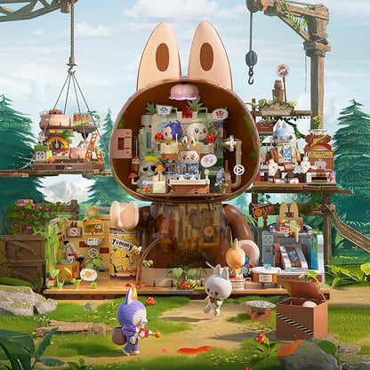 The Monsters Forest Secret Base Series Blocks-Jam Graffiti Labubu Building Toy Set Interactive Building Toy for Kids Boys and Girls