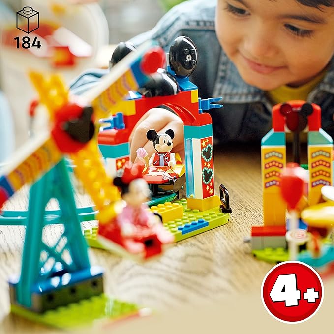 LEGO Disney Mickey and Friends – Mickey Minnie and Goofy’s Fairground Fun 10778 Building Toy Set for Preschool Kids Girls and Boys Ages 4+ (184 Pieces)