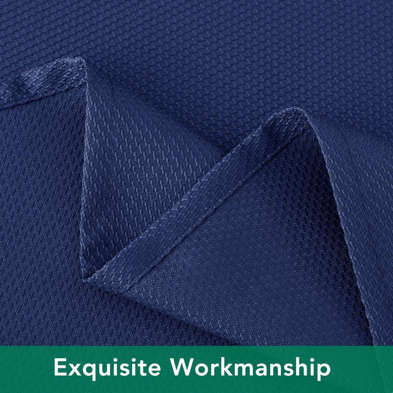 Biscaynebay Textured Fabric Tablecloths 60x84 Inches Rectangular, Navy Water Resistant Tablecloths for Dining, Kitchen, Wedding and Parties etc. Machine Washable