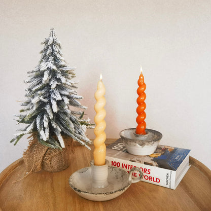 Kendiis Candle Holder Ceramic Candlestick Holder, Candlelight Stand for Spell Candles, Taper Candles, and Incense, Halloween Christmas Dining Room Home Decoration Display