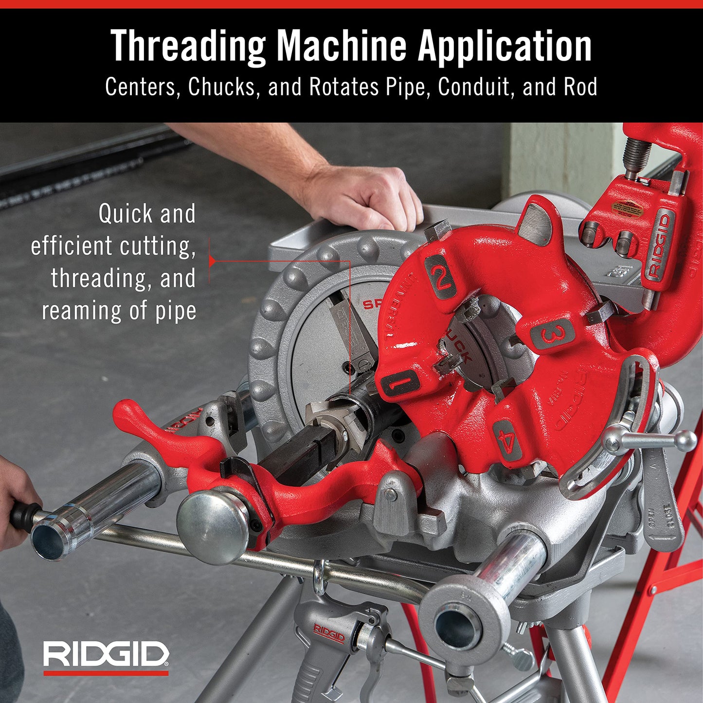 RIDGID Pipe Threading Machine, Pipe Vise and Accessories Bundle