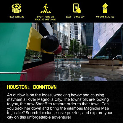 Houston Outdoor Escape Room | Real City Scavenger Hunt | Gifts for Adults &amp Families | 1-6 Players 2-3 Hours 1 Mile Walking Distance