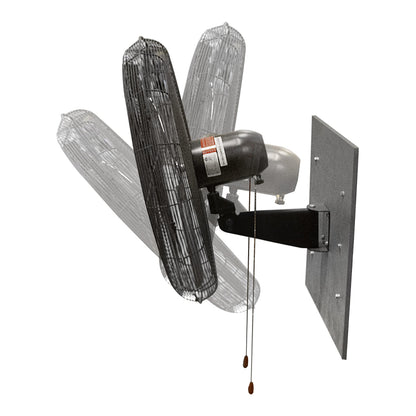 Comfort Zone Oscillating High Velocity Industrial Wall Fan, 30 inch, 2 Speed, All Metal, Adjustable Angle & Tilt, Steel Mounting Bracket, Aluminum Blades, Ideal for Garage or Workshop, CZHVW30EX