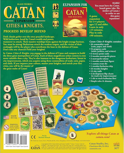 CATAN Cities &amp Knights Board Game Expansion - Enhance Your CATAN Experience with Intriguing New Challenges! Strategy Game for Family Ages 12+ 3-4 Players 90 Min Playtime Made by CATAN Studio