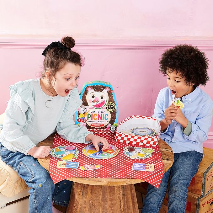 eeBoo: Spin to Play Picnic - Game for Kids Gather Food with Friends Preschool Ages 3+ 2-4 Players 15-25 Min Playing Time