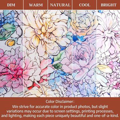 Maison d' Hermine Table Cloth Round Table 100% Cotton 63 Round Inches Tablecloth Reusable Decorative for Dining Kitchen Room Farmhouse Home Gifts for Mothers Day Spring Summer - Floral Love