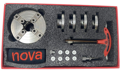 NOVA 48291 PREMIER PRO-TEK G3 Wood Lathe Chuck with 2" PRO-TEK Jaws, Woodworm screw, & Dlx. Storage Box, Direct Thread Version 1"x 8 TPI Only (Does Not Use Inserts)