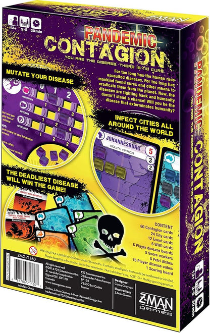 Pandemic Contagion Board Game - Become the Disease in This Standalone Strategy Game! Cooperative Game for Kids &amp Adults Ages 13+ 2-5 Players 30 Minute Playtime Made by Z-Man Games
