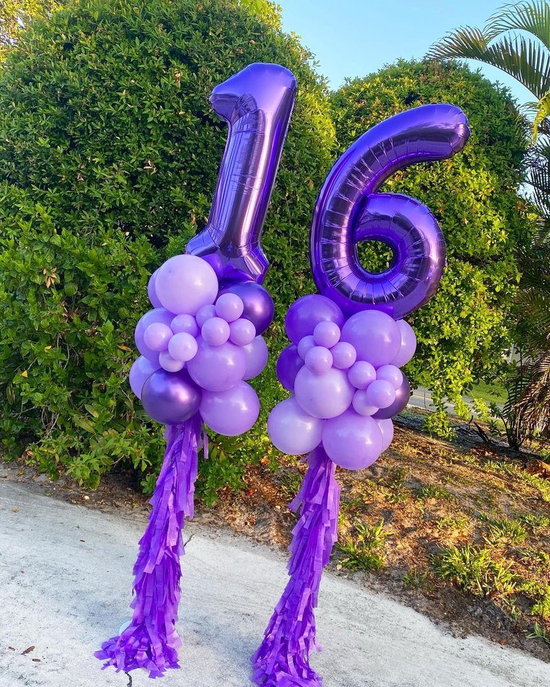 Purple Number 14 Balloon 40 Inch, 14th Birthday Party Decorations for Children, Giant 14 Foil Balloon for Party Supplies