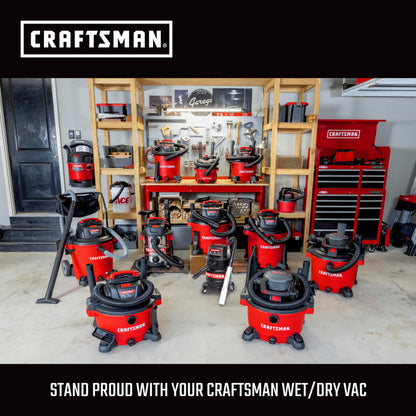 CRAFTSMAN CMXEVBE17590 9 Gallon 4.25 Peak HP Wet Dry Vacuum with Filter, Dust Bag, Hose, Attachments and CRAFTSMAN CMXEVBE17678 1.75 Peak HP Wet Dry Vac Powerhead with Filter Bag and Hose