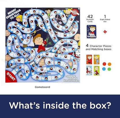 Aquarius Charlie Brown Christmas Journey Board Game- Fun for Kids &amp Adults - Officially Licensed Peanuts Merchandise &amp Collectibles Blue White