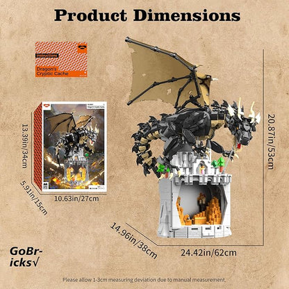 Dragon Building Toys Medieval Building Blocks Set for Adults Teens 14+ Years Old Boys Girls DIY Model Building Kits Hobbies Decor Graduation Birthday Housewarming (2363PCS)