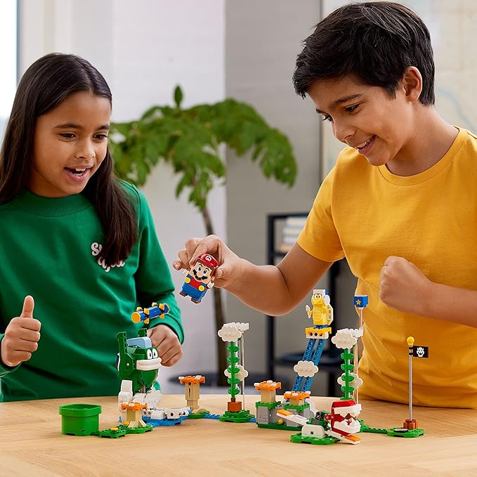 LEGO Super Mario Big Spike’s Cloudtop Challenge Expansion Set 71409 Collectible Toy for Kids with 3 Figures Including Boomerang Bro and Piranha Plant