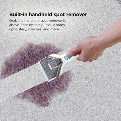 Shark CarpetXpert | Upright Carpet, Area Rug & Upholstery Cleaner | Carpet Shampooer with StainStriker Handheld Tough Stain Eliminator | Removes Tough Stains & Odors | 3 Cleaning Tools | White | EX201