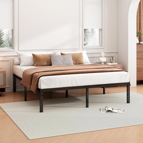 Hafenpo 18 Inch Full Bed Frame - Sturdy Metal Platform with Easy Assembly & Under Bed Storage | Black
