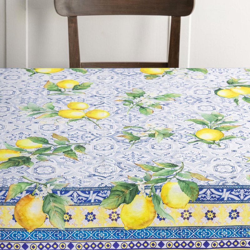 Maison d' Hermine Table Cloth Rectangle Table 100% Cotton 54 x 72 Inches Tablecloth Reusable Decorative for Dining Kitchen Room Farmhouse Home Gifts for Mothers Day Spring Summer - Citrus