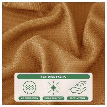 Biscaynebay Fall Tablecloth Textured Fabric Square Tablecloths 70x70 Inch, Bronze Thanksgiving Autumn Harvest Water Resistant Fabric Tablecloths for Kitchen, Dining, Wedding, Parties Machine Washable