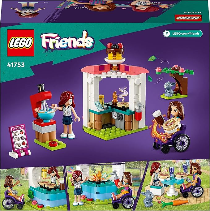 Lego Friends 41753 Pancake Shop Set Creative Toy for Boys and Girls from 6 Years with Paisley and Luna Mini Dolls and Rabbit Figure Gift for Children